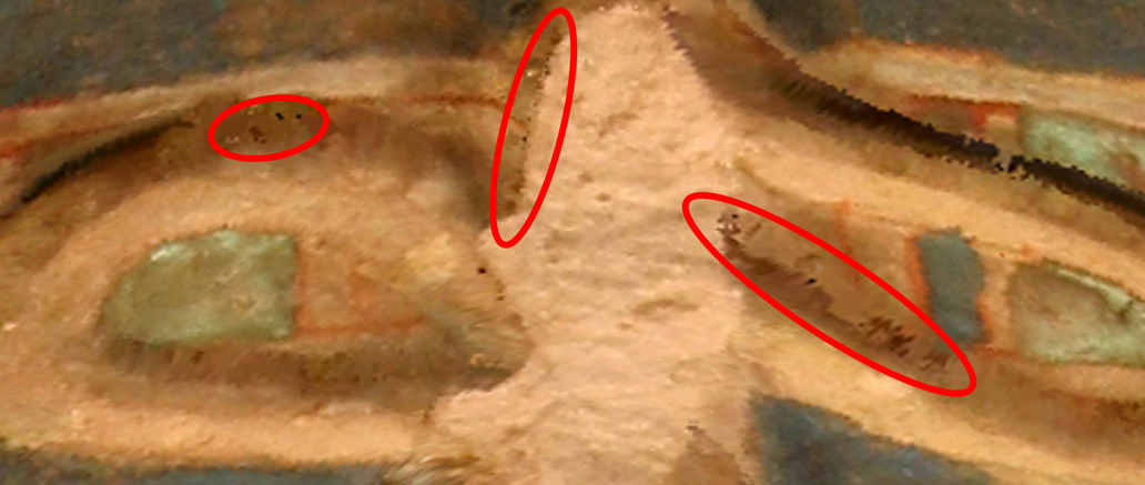 Examples of bad texels due to artifacts in source texture atlases